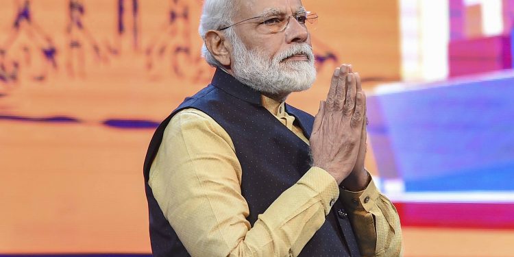 Prime Minister Narendra Modi at the KoPT function in Kolkata, Sunday