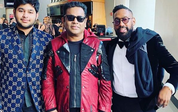 AR Rahman poses with Maroon 5's PJ Morton at Grammys 2020