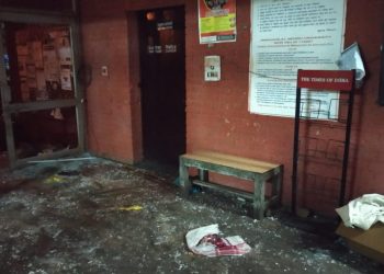 A room ransacked and vandalised inside Sabarmati hostel