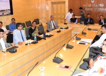 Chief Secretary Asit Tripathy chairs a high-level meeting at Lok Seva Bhawan in Bhubaneswar, Tuesday