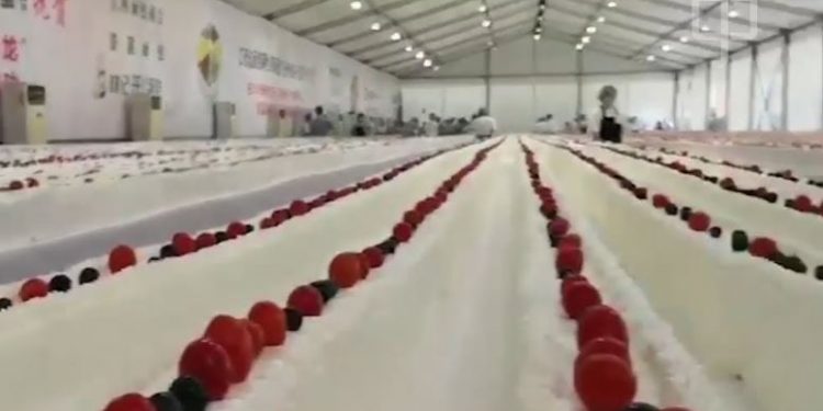 China presently has the record of baking the longest cake -- 3.2 km in length which was prepared inside a hall.