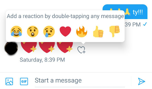 Twitter adds emoji reactions to Direct Message chats