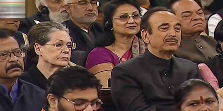 Sonia Gandhi and Ghulam Nabi Azad did not take the seats allotted for them