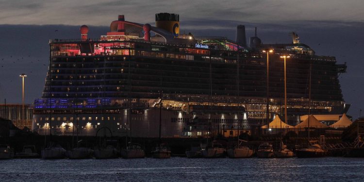 Civitavecchia: The Costa Smeralda cruise ship is docked in the Civitavecchia port near Rome