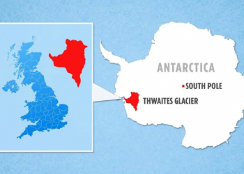 The Thwaites glacier covers an area around half the size of the UK