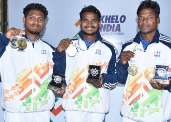 (From left): Ranjit Naik, Sraban Kumar Mandagi and Suryamani Majhi