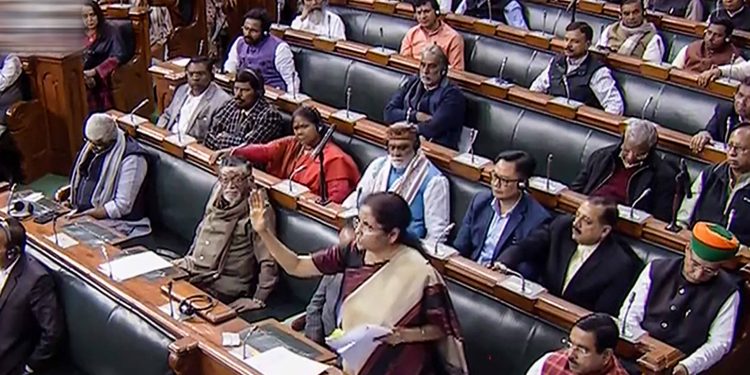 Nirmala Sitharaman speaks in the Lok Sabha, Tuesday