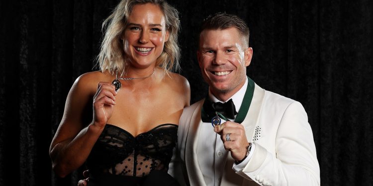 Ellyse Perry (L) and David Warner