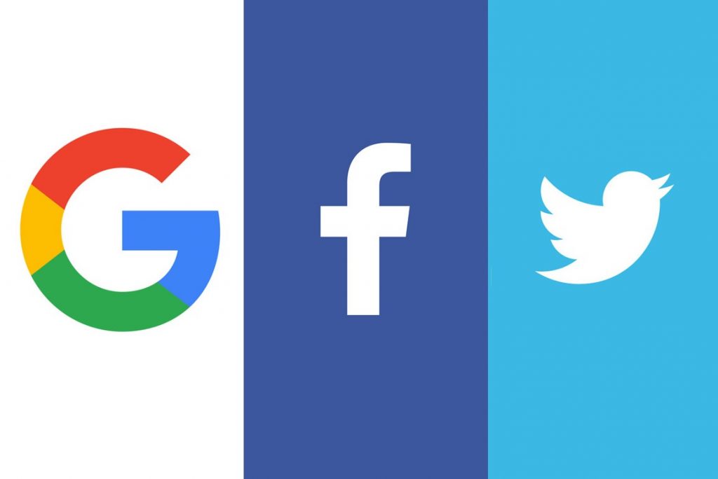 google facebook and twitter could