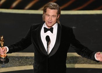 Mandatory Credit: Photo by Rob Latour/Shutterstock (10548150bg)
Brad Pitt - Supporting Actor - Once Upon a Time... in Hollywood
92nd Annual Academy Awards, Show, Los Angeles, USA - 09 Feb 2020