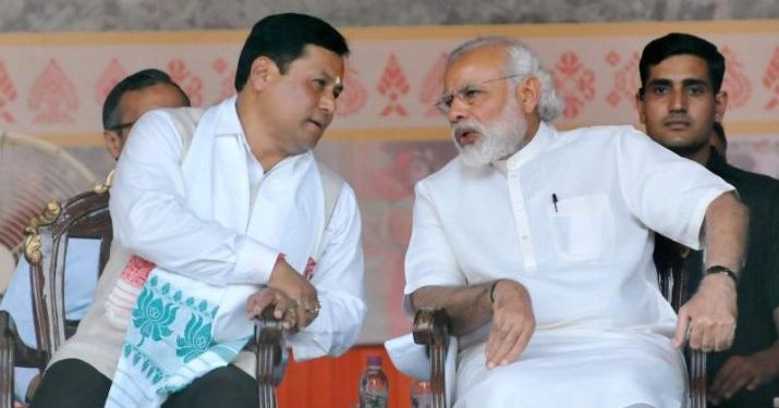 Sarbananda Sonowal and Narendra Modi