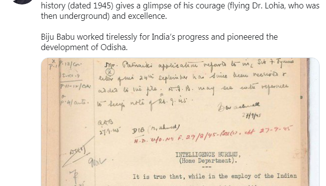 A screenshot of PM's tweet