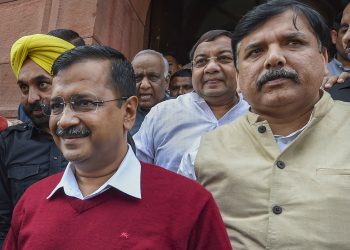 Arvind Kejriwal speaks to the media after meeting Prime Minister Narendra Modi