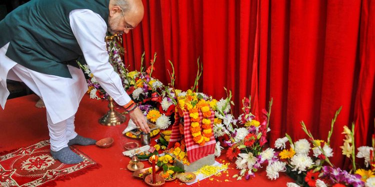 Amit Shah during the inauguration of the new NSG building in Kolkata