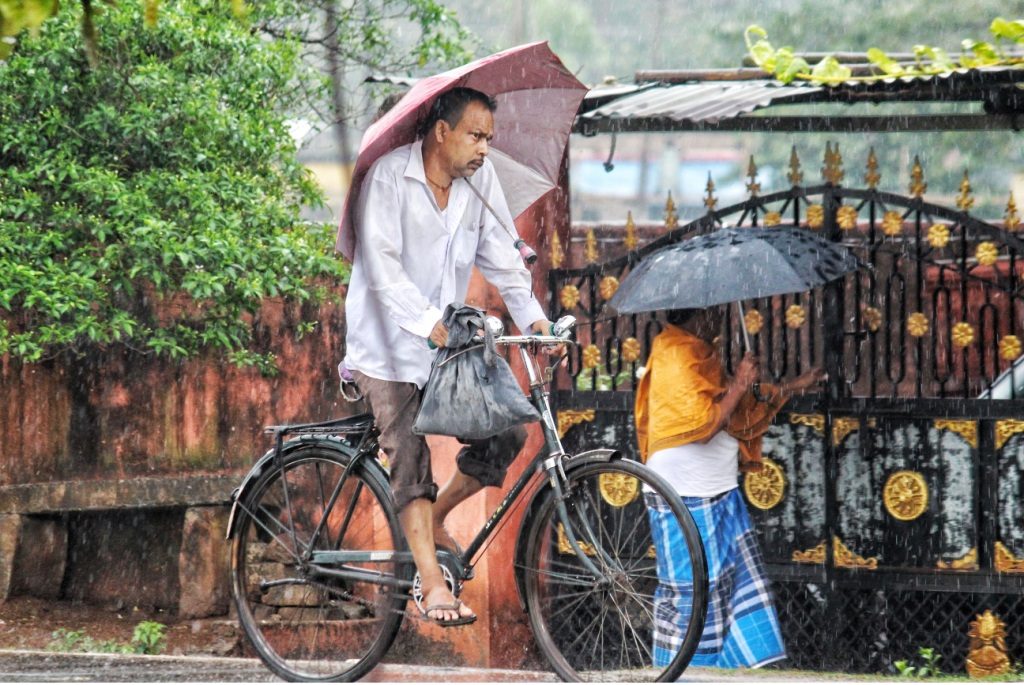 Caught in rain