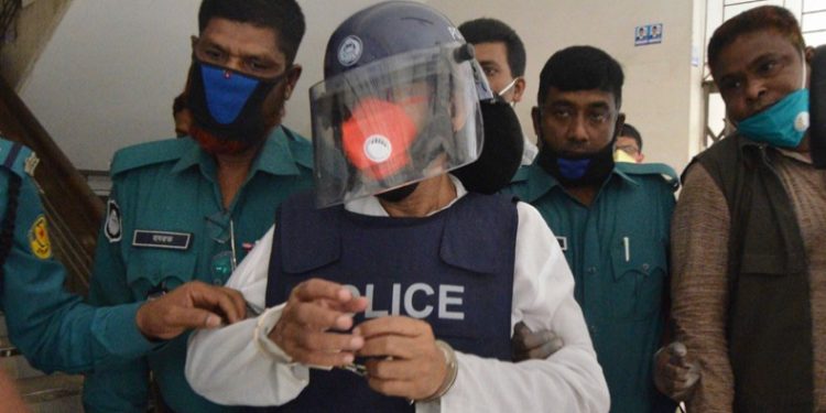 Abdul Majed being produced in a Dhaka court, Tuesday