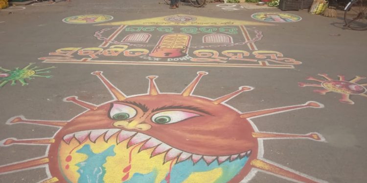 Shergarh artists turn roads into canvasses to spread COVID-19 awareness