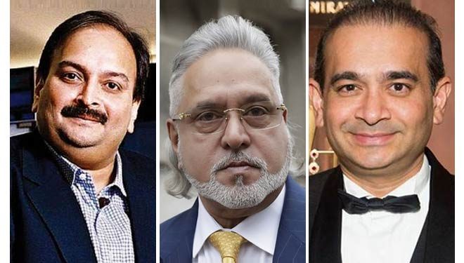 (From left): Mehul Choksi, Vijay Mallya and Nirav Modi