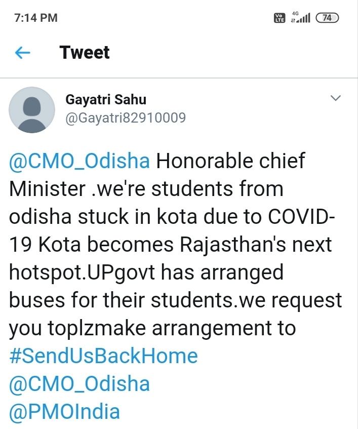 Odia Students In Kota Appeal Cm For Rescue Orissapost Odia Students In Kota Appeal Cm For Rescue Orissapost