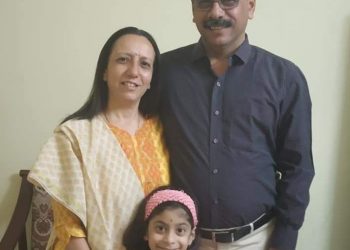 A Nagpur-based Indian Railway employee, Khushroo Poacha with wife Fermin and daughter Tunisha. Pic: IANS