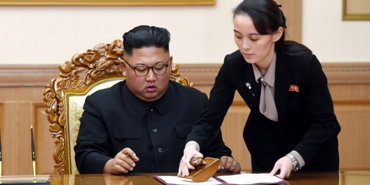 Kim Jong Un and Kim Yo Jong