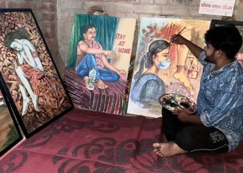 Bhadrak artist fights against coronavirus through his paintings