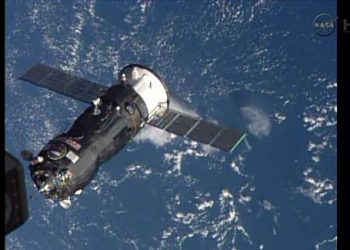 Russian cargo ship docked to International space station