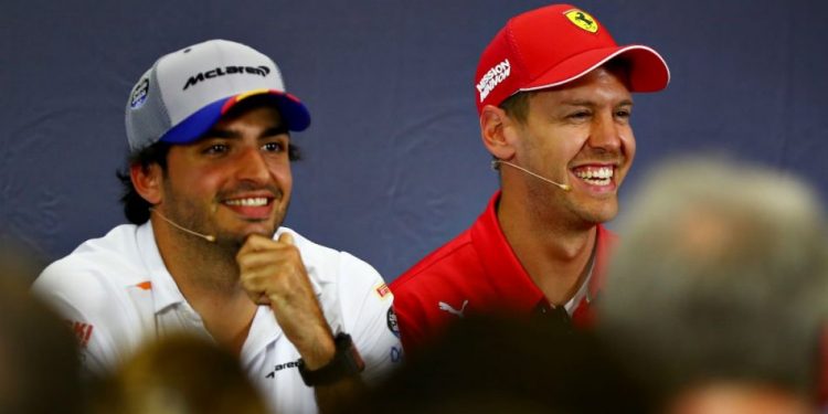 Carlos Sainz and Sebastian Vettel
