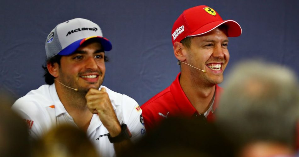 Carlos Sainz and Sebastian Vettel