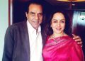 Actress Hema Malini with Dharmendra