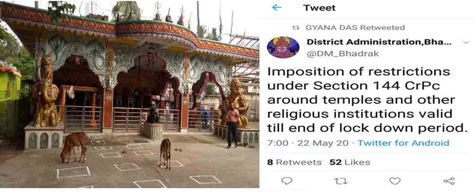 Sec-144 imposed around temples of three red zone districts