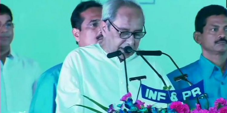 File photo of BJD supremo Naveen Patnaik taking oath of office and secrecy in a grand ceremony at Idco Exhibition Ground in Bhubaneswar May 29, 2019.