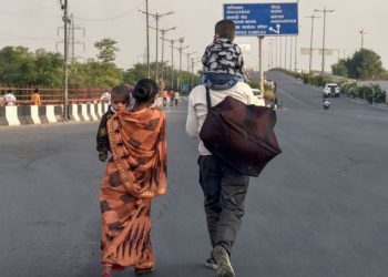 Migrant worker walking birth