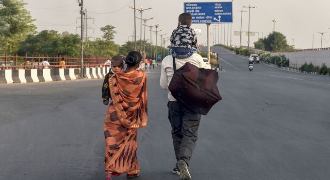 Migrant worker walking birth