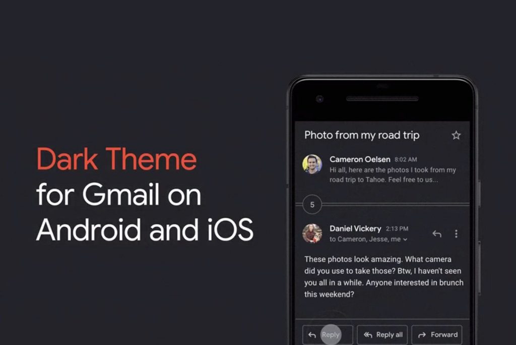 Gmail dark mode now available on iPhone and iPad