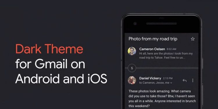 Gmail dark mode now available on iPhone and iPad