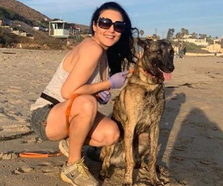 Actress Preity Zinta hits the beach with pet after 104 days