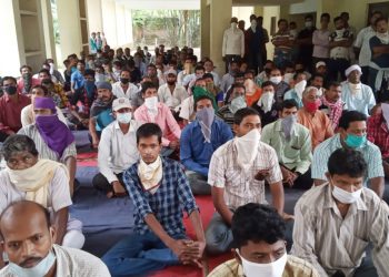 Protest by Baliapal villagers