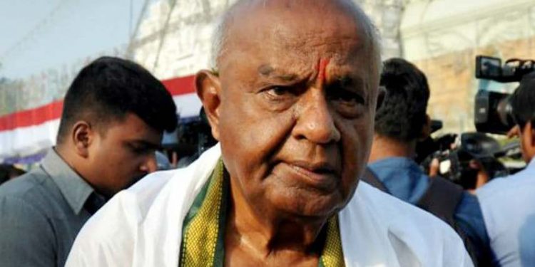 File photo of JD(S) patriarch HD Deve Gowda.