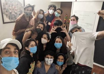 Karan Wahi, Sanaya Irani attend a 'lockdown birthday' wearing masks