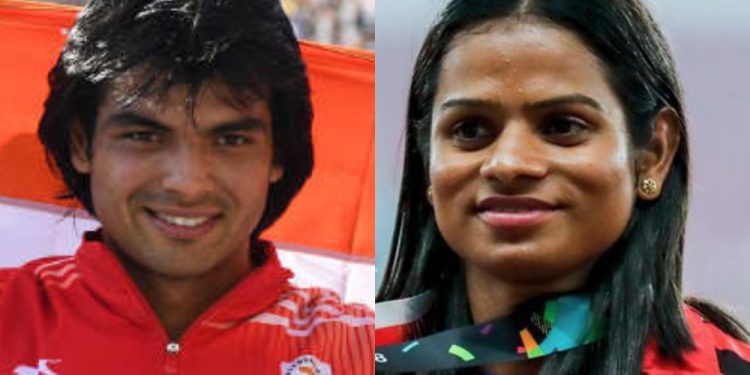 Neeraj Chopra (L) & Dutee Chand