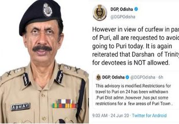 Odisha DGP urges citizens to not visit Puri, ‘darshan’ of deities not allowed