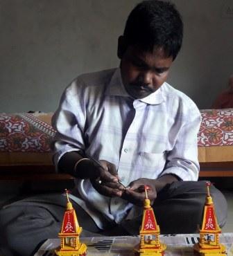 Three-inch high chariots with deities atop attract devotees in Khurda