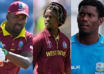 From Left: Darren Bravo, Shimron Hetmyer, Keemo Paul