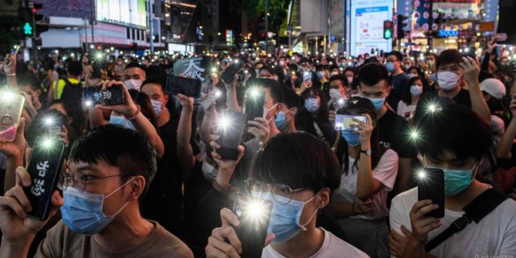 Hong Kongers hold first protest in years under strict rules