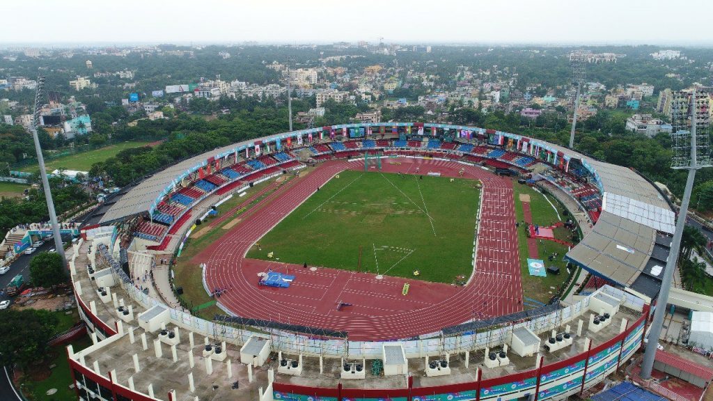 The Kalinga Stadium in Bhubaneswar