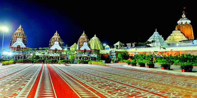 Three chariots at Srimandir Lions’ Gate in Puri