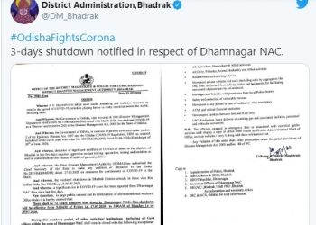 Bhadrak 72-hr shutdown declared in Dhamnagar NAC amid rising COVID-19 cases