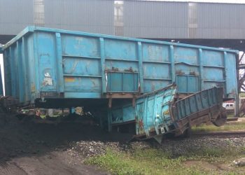 Narrow shave for truck driver as goods train rams vehicle at Paradip port