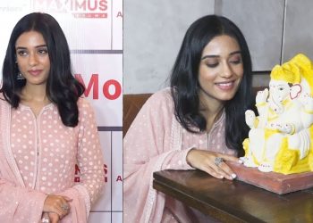 Actress Amrita Rao urges fans for eco-friendly idols during Chaturthi celebration